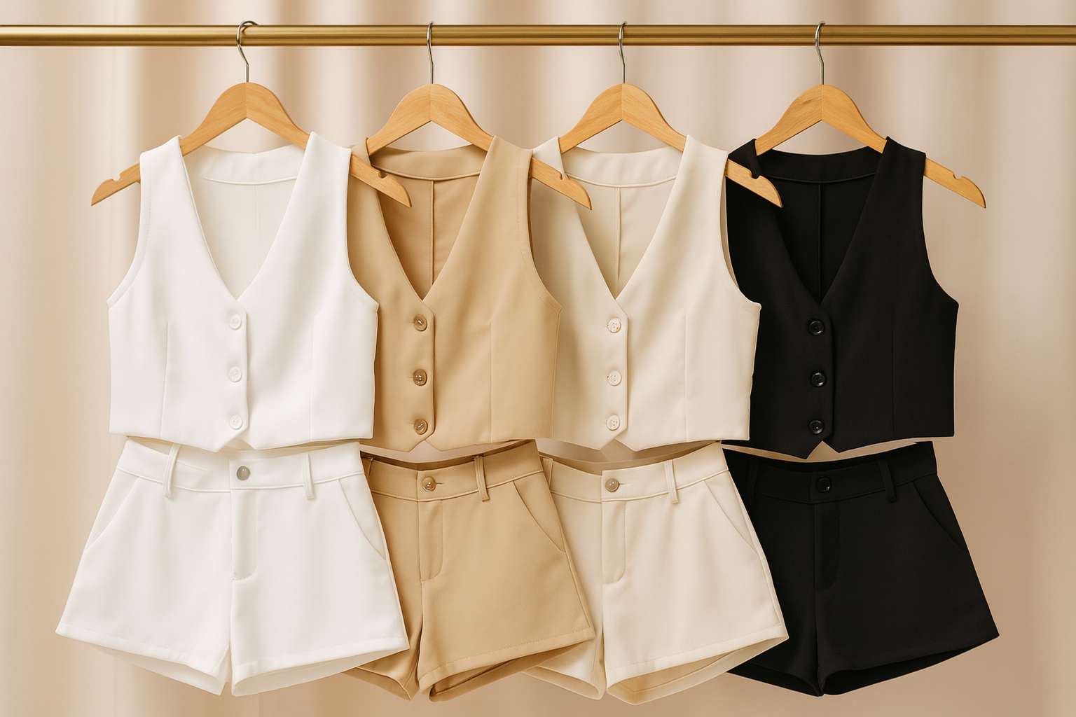 2x1 conjuntos sastreros short + chaleco